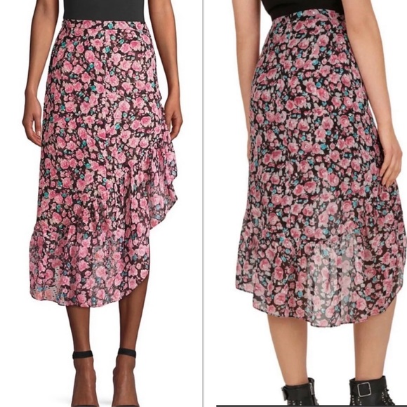 NWOT The Kooples Paris size 1 floral asymmetrical Candy Flower skirt - Picture 3 of 10